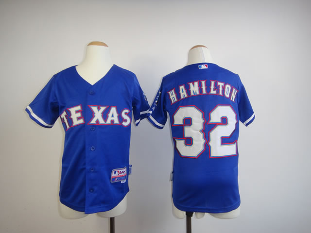 Youth Texas Rangers #32 Hamilton Blue MLB Jerseys->youth mlb jersey->Youth Jersey
